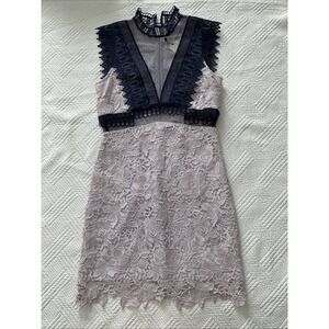 TOPSHOP Women's Dress Size 6 Elegant Lace Overlay Navy Purple Wedding Party NWT